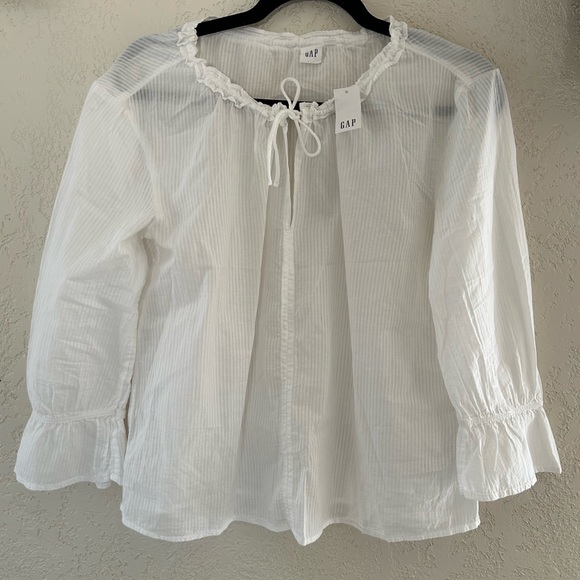 FINAL SALE NWT Gap Tie Neck Blouse - Picture 2 of 5